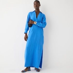 NWT JCrew Long Linen Shirtdress in Sail Blue